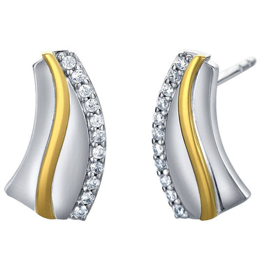 Two-Tone Sterling Silver Celestial Tide Earrings