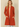Shop Wall rust orange long sleeve open front cardigan with side pockets worn by a blonde model