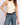 Double ring leather belt for women styled with jeans
