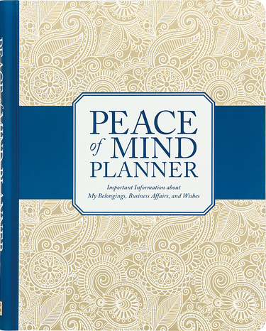 Peace of Mind Planner blue and cream cover