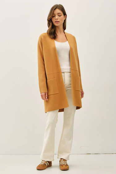OPEN FRONT CLASSIC KNIT COAT - Cardigan