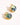 18K gold round natural shell earrings close-up