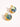 18K gold round natural shell earrings close-up