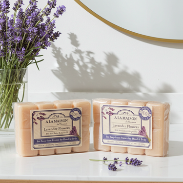 A La Maison Lavender Flowers Value Pack Bar Soap- 4 x 3.5 oz - Bar Soap