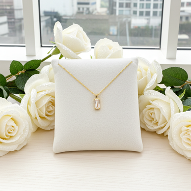 Baguette Drop Charm Necklace