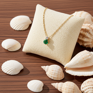 May Emerald Gem Pendant Necklace