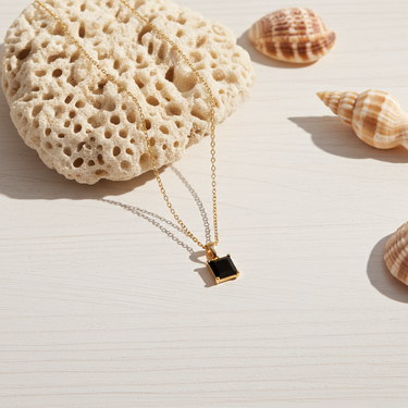 Simple Square Pendants - Gold and Black