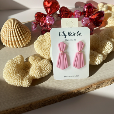 clay earrings - Pink - Dangle