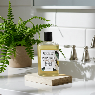 Vanilla + ginger + ylang ylang botanical body wash