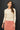 Pointelle 3/4 Sleeve Cardigan in coral front view