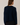 Back view of model wearing navy blue Round Rolled Hemline Detail Thin Sweater Cardigan