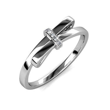 Luminous Bow Ring - Silver and Crystal
