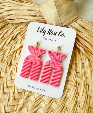Art Deco Styles - Pink - Dangle
