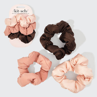 Recycled Fabric Cloud Scrunchies 3pc Set - Rosewood - Scrunchies & Hair Ties