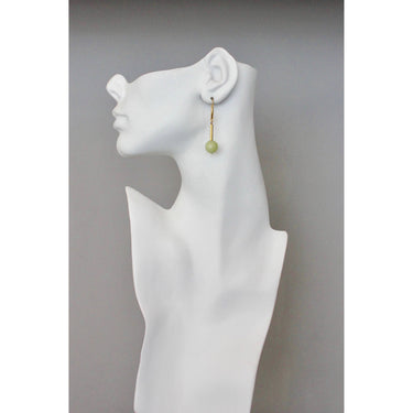 Jade and brass earrings