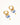 Yun 18K gold non-tarnish ceramic floral heart earrings