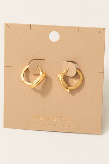Gold Dipped Oval Accent Hinge Hoop Earrings - G - Hoop