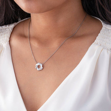 Sterling Silver Twist Circle Pendant Hypoallergenic