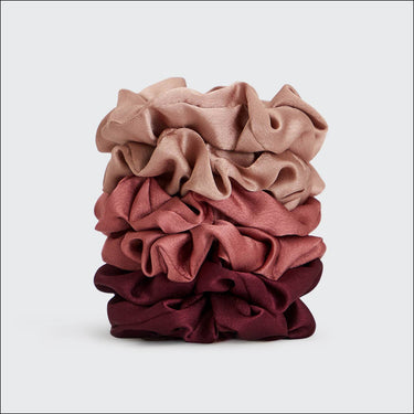 Holiday Satin Scrunchies 6pc - Mulberry Spice