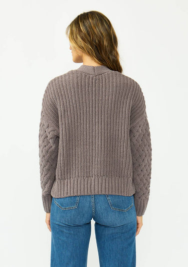 Interlock Cable Button-Front Cardigan