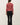 Pointelle 3/4 Sleeve Cardigan in red back view