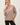 Model wearing stone garment-washed cotton modal fleece sweatshirt, front view