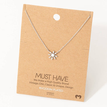 Mini Opal Flower Pendant Necklace