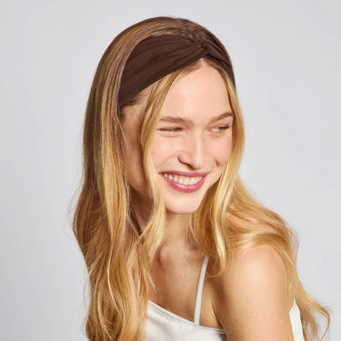 Recycled Fabric Wide Twist Headbands 2pc Set- Rosewood - Headbands
