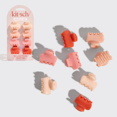 Recycled Mini Cloud Clips 8pc Set - Assorted Cherry Blossom displayed in various colors on a light background.