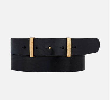 Jip Gold Buckleless Leather Belt for Women - Gold Detail