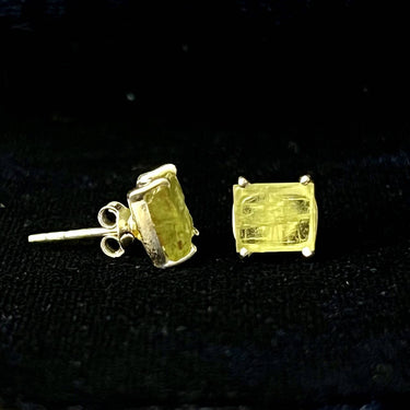 Green Kyanite Stud Sterling Silver