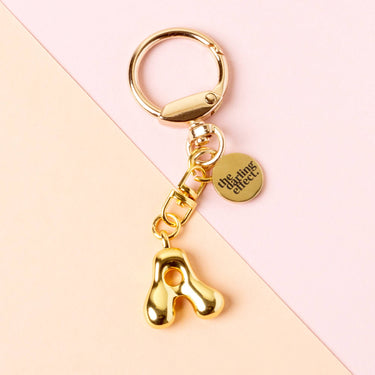 Bubble letter keychain bag charm A