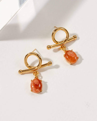 Embrace Me Post Earrings - Sunstone displayed on a white background