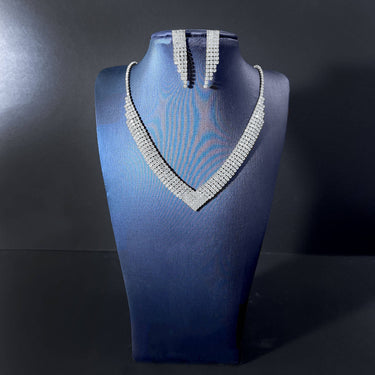 Multi Row Waterfall Necklace & Earring Set