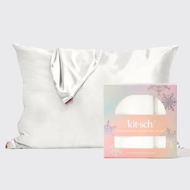 Holiday Standard Pillowcase 2pc - Ivory - Satin Pillow Case