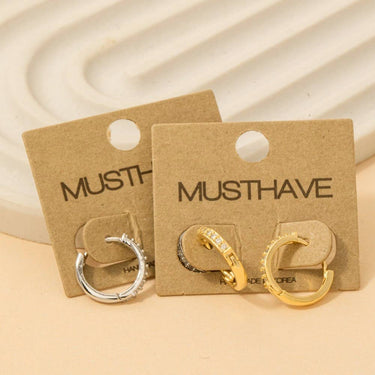 Cz Pave Hinge Hoop Earrings - Hoop
