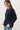 CHUNKY CABLE KNIT SWEATER WITH ACCENT DETAIL - L / Navy - Sweater