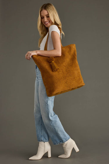 Mustard Corduroy Tote