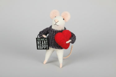 Heart Happy Mouse Critter - Decor Animal
