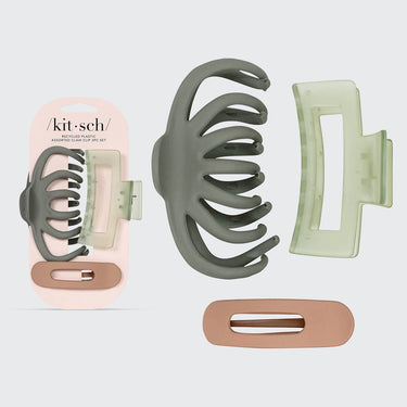 Recycled Plastic Assorted Claw Clip Set 3pc - Octopus - Claw Clip