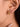 18K gold non tarnish CZ double hoop earrings close-up