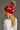 Red and white pom pom hat winter design