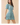 Striped Flattering V Slit Neck Bubble Sleeve Dress modeled with soft bubble sleeves and a tiered ruffle skirt.