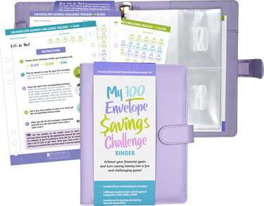100 Envelope Savings Challenge Binder with savings challenge accessories