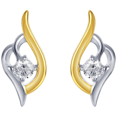 Two-Tone Sterling Silver Whimsical Teardrop Earrings