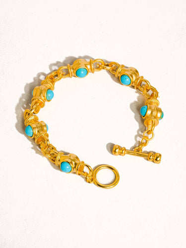 Atley 18K gold vintage turquoise bracelet