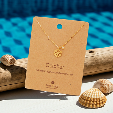 October Birthstone Charm Necklace