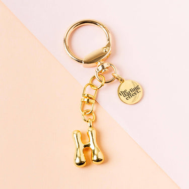 Bubble letter keychain bag charm H