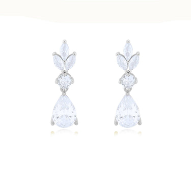 Multi CZ Teardrop Dangle Earrings