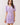 Striped Flattering V Slit Neck Bubble Sleeve Dress in lilac